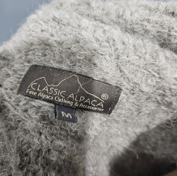 CLASSIC ALPACA Made in Peru Women Gray Alpaca Waterfall Open Cardigan M - Picture 7 of 8